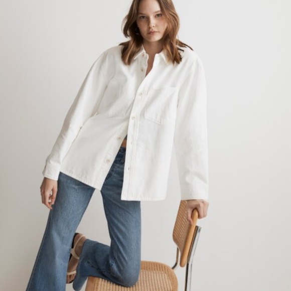 Madewell Jackets & Blazers - Madewell Denim Chore Jacket Tile White Color Size XXS Oversized